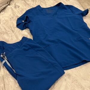 Figs Women's Scrub Set in Royal Blue